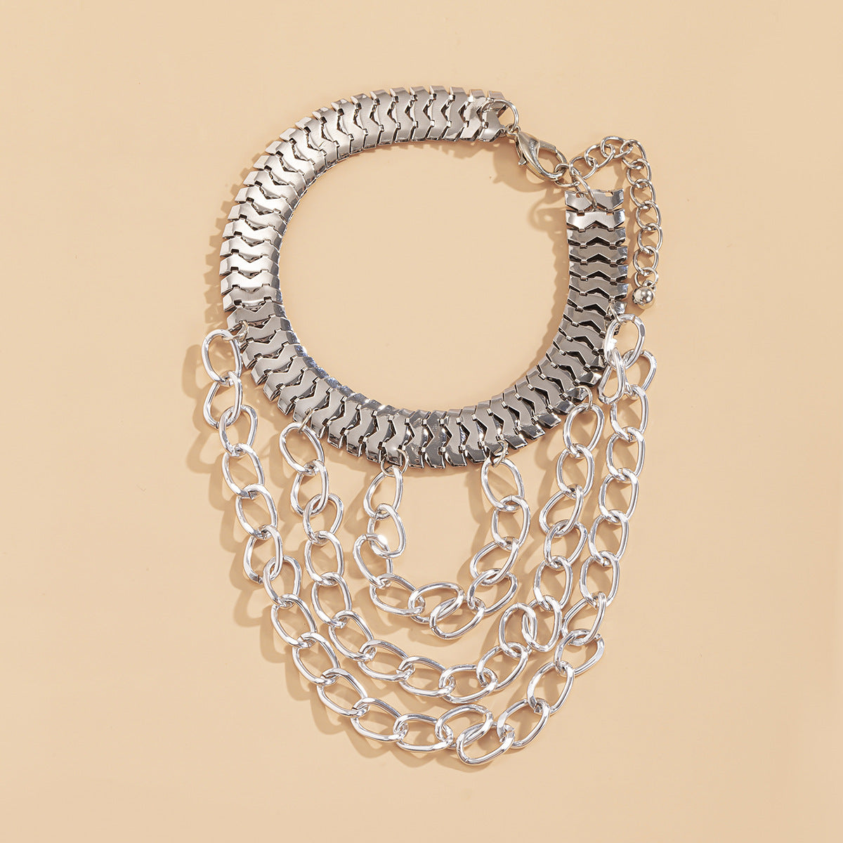 Simple Flat Snake Chain Metal Shoe Chain With Multiple Layers Of Personality